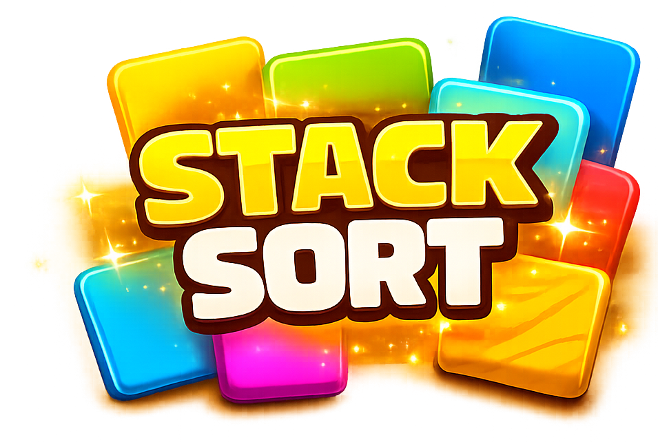 Stack Sort 游戏标题与彩色方块
